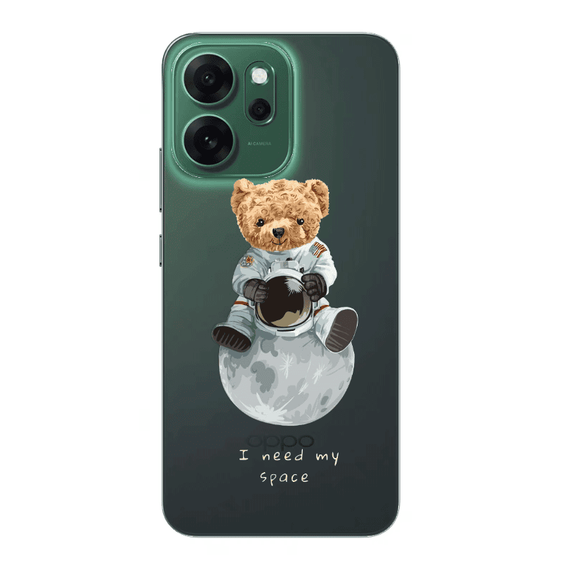 Oppo Reno 14 FS Bear in space Transparent Silicone TPU Θήκη